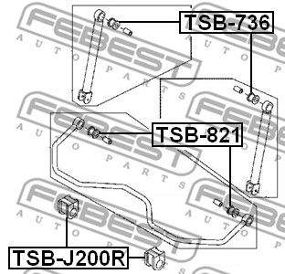 Втулка стабилизатора заднего FEBEST TSBJ200R