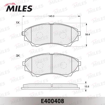 Колодки тормозные передние Miles E400408