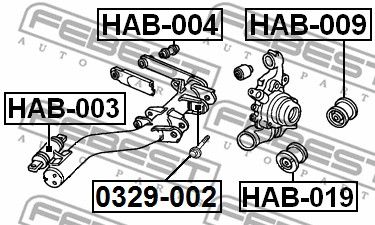 Сайлентблок заднего рычага FEBEST HAB003