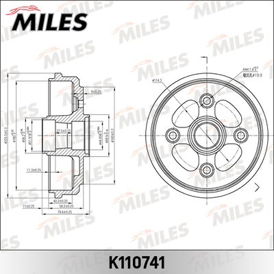 Барабан тормозной Miles K110741