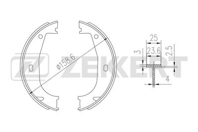 Колодки тормозные барабанные задние Zekkert BK4288