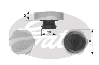 Крышка бачка расширительного GATES RC231