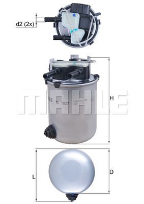 Фильтр топливный MAHLE KL1027