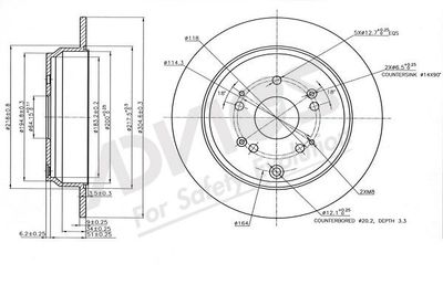 Диск тормозной задний ADVICS C6R080B