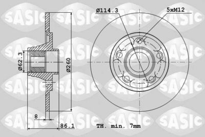 Диск тормозной SASIC 6104029