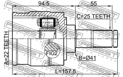 ШРУС внутренний левый FEBEST 1211I30LH