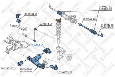 Сайлентблок рычага переднего задний STELLOX 7700864SX