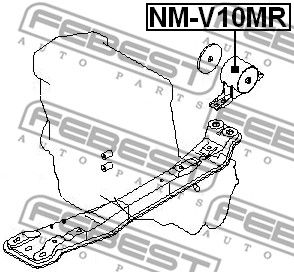 Подушка двигателя задняя FEBEST NMV10MR