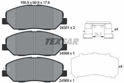 Колодки тормозные передние TEXTAR 2435101