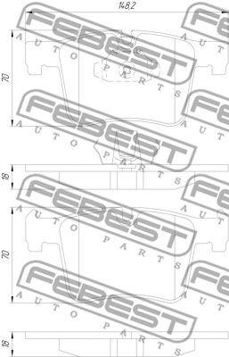 Колодки тормозные передние FEBEST 1901F25F