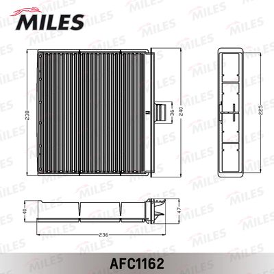 Фильтр салона угольный Miles AFC1162