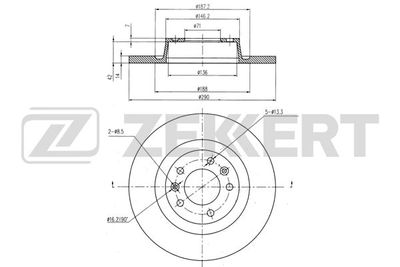 Диск тормозной задний Zekkert BS6346