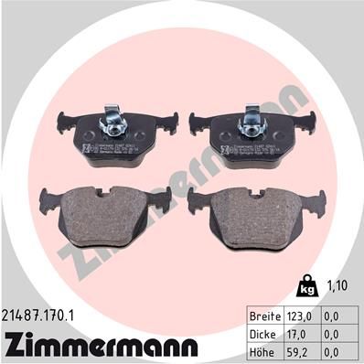 Колодки тормозные дисковые ZIMMERMANN 214871701