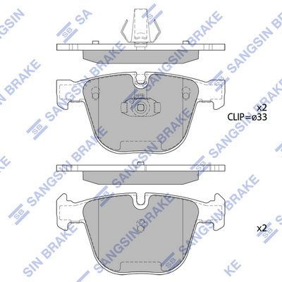 Колодки тормозные задние SANGSIN SP2164