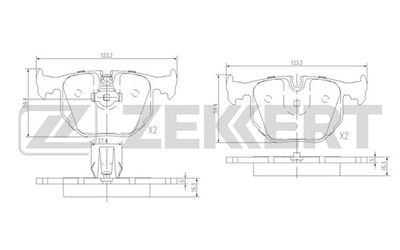 Колодки тормозные дисковые задние Zekkert BS1137