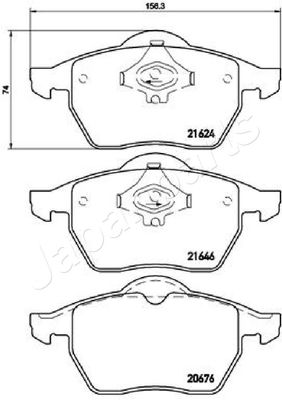 Колодки тормозные передние без датчика JAPANPARTS PA0911AF