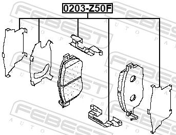 Комплект монтажный тормозных колодок FEBEST 0203Z50F