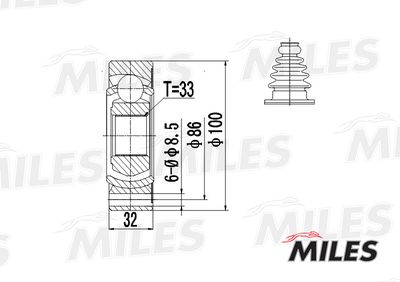 ШРУС внутренний Miles GA10002