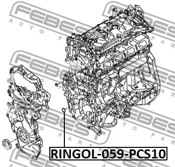 Кольцо уплотнительное FEBEST RINGOL059PCS10