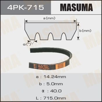 Ремень ручейковый Masuma 4PK715