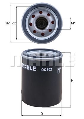 Фильтр масляный MAHLE OC602
