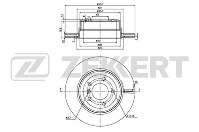 Диск тормозной задний Zekkert BS6188