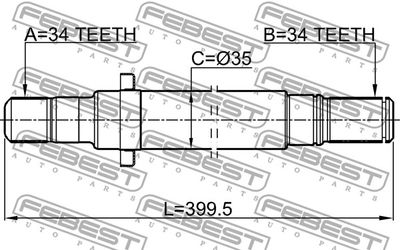 Полуось правая FEBEST 1812ZAFCRH