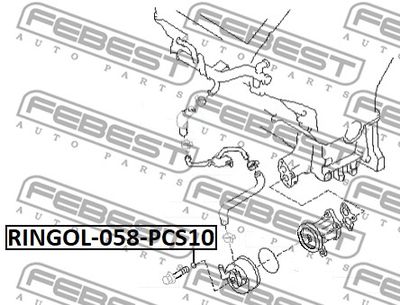 Кольцо уплотнительное радиатора масляного FEBEST RINGOL058PCS10