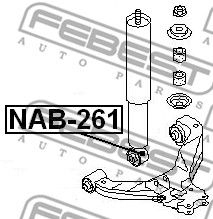 Сайлентблок переднего амортизатора FEBEST NAB261
