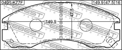 Колодки тормозные передние FEBEST 0401K77F