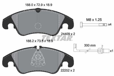 Колодки тормозные дисковые передние TEXTAR 2440903