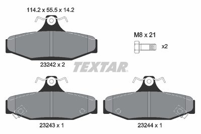 Комплект колодок для дискового тормоза TEXTAR 2324201