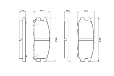 Комплект колодок для дискового тормоза BOSCH 0986424367