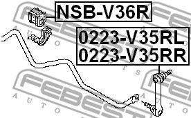 Втулка стабилизатора заднего FEBEST NSBV36R