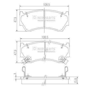 Колодки тормозные дисковые комплект NIPPARTS J3601062