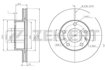 Диск тормозной передний Zekkert BS5152