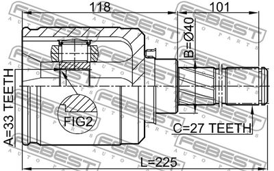 ШРУС внутренний левый FEBEST 0211J1020GLH