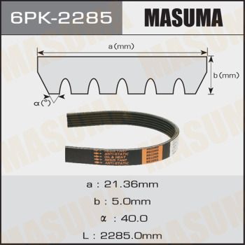 Ремень поликлиновой Masuma 6PK2285