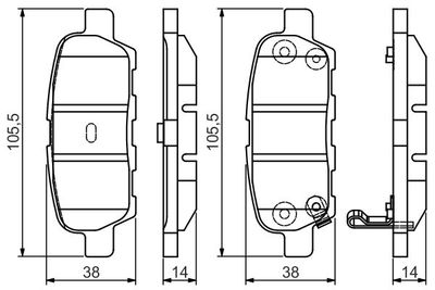 Колодки тормозные дисковые задние BOSCH 0986495089