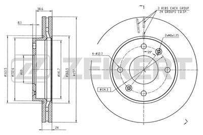 Диск тормозной передний Zekkert BS5223