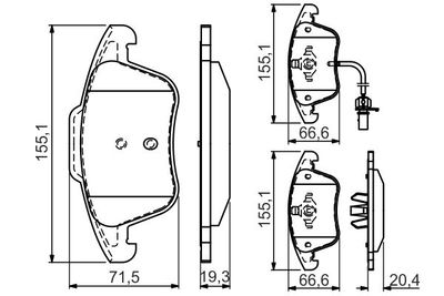 Колодки тормозные дисковые передние BOSCH 0986494538
