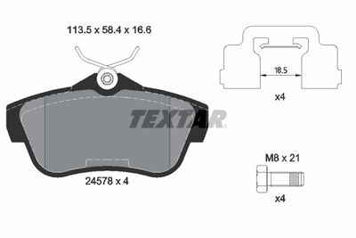 Колодки тормозные дисковые задние TEXTAR 2457801