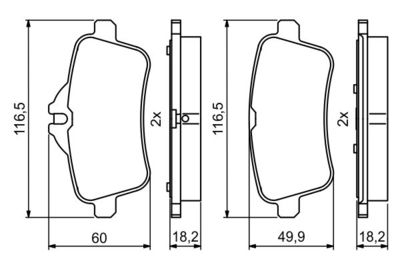 Колодки тормозные дисковые BOSCH 0986494783
