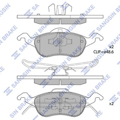 Колодки тормозные передние SANGSIN SP1259