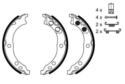 Колодки тормозные барабанные BOSCH 0986487712