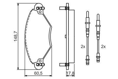 Комплект колодок для дискового тормоза BOSCH 0986424582