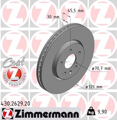 Диск тормозной ZIMMERMANN 430262920
