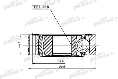 ШРУС внутренний PATRON PCV1461
