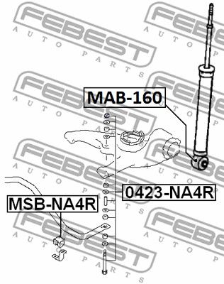 Сайлентблок амортизатора заднего FEBEST MAB160