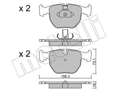 Комплект колодок для дискового тормоза METELLI 2205590